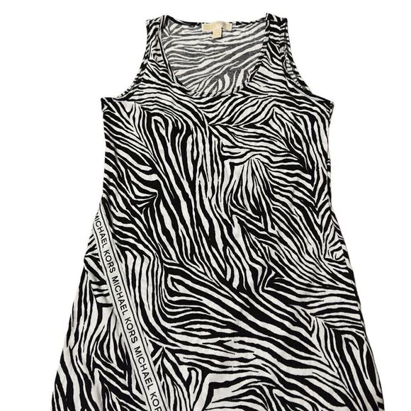 MICHAEL Michael Kors Black & White Zebra Sleeveless Jersey Dress MEDIUM - Picture 4 of 14